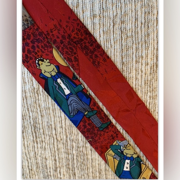 Mens HALLOWEEN DRACULA Silk Tie~Celebrations by Hallmark For Superba~Ex Cond~58” - Picture 11 of 13